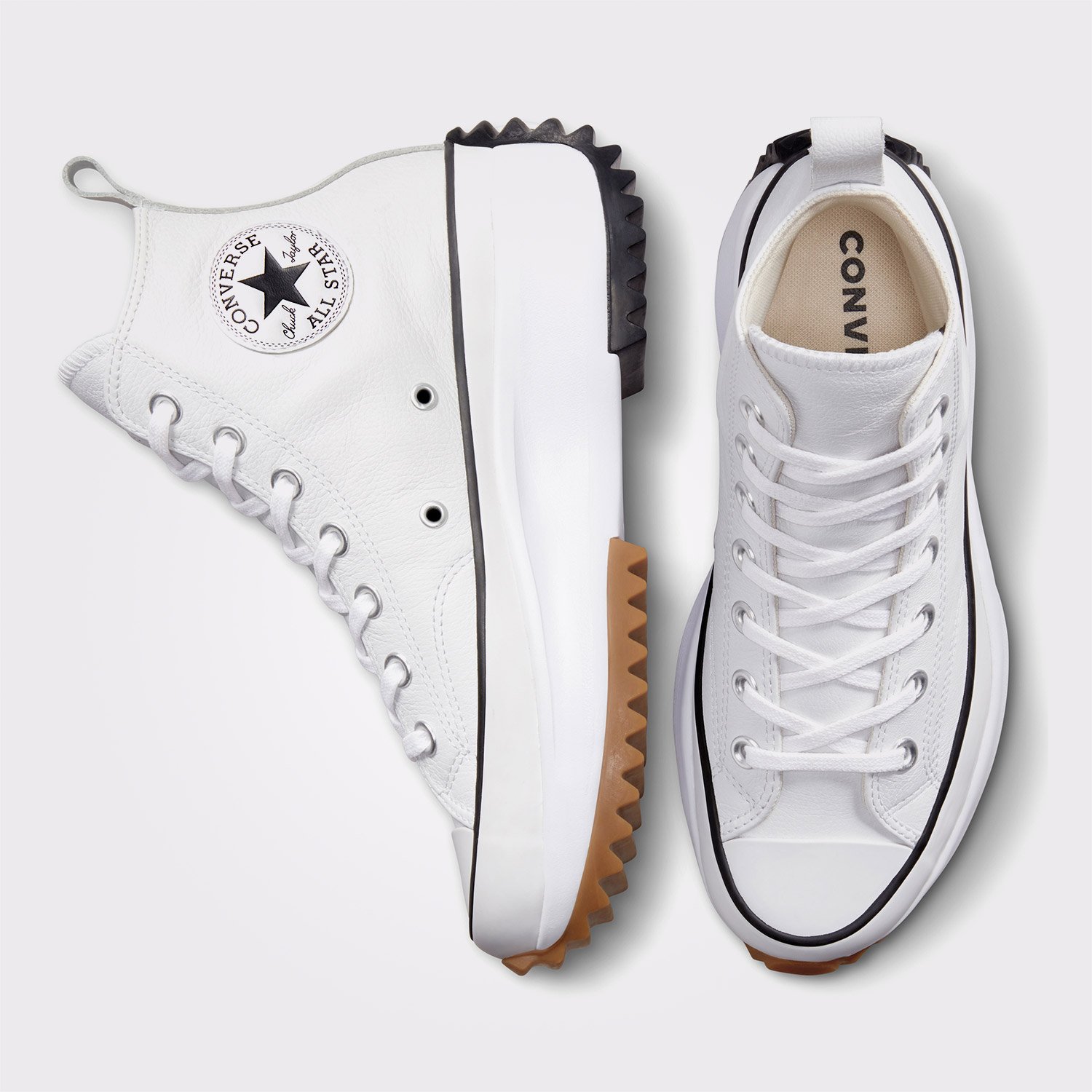 Converse Run Star Hike Foundational Unisex Beyaz Deri Platform Sneaker
