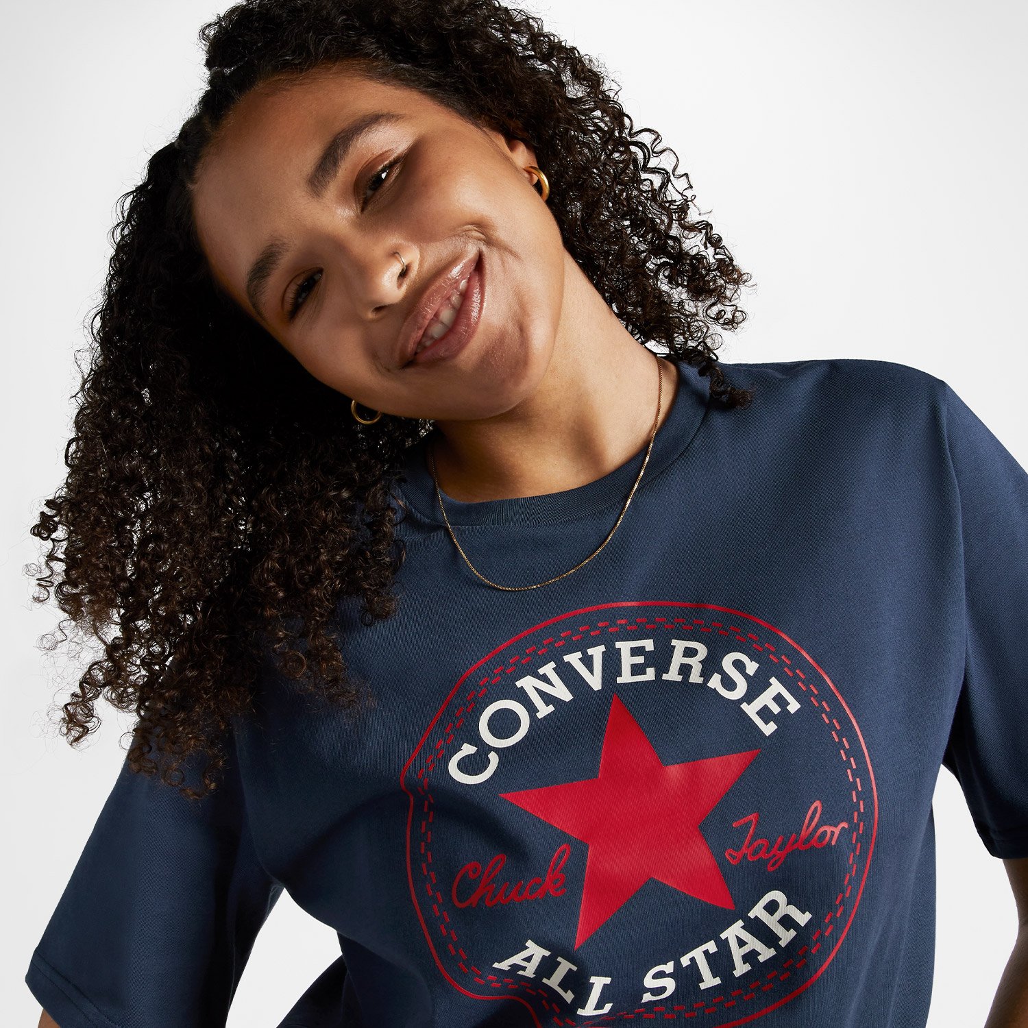 Converse Go-To All Star Patch Standard Fit Unisex Lacivert T-Shirt