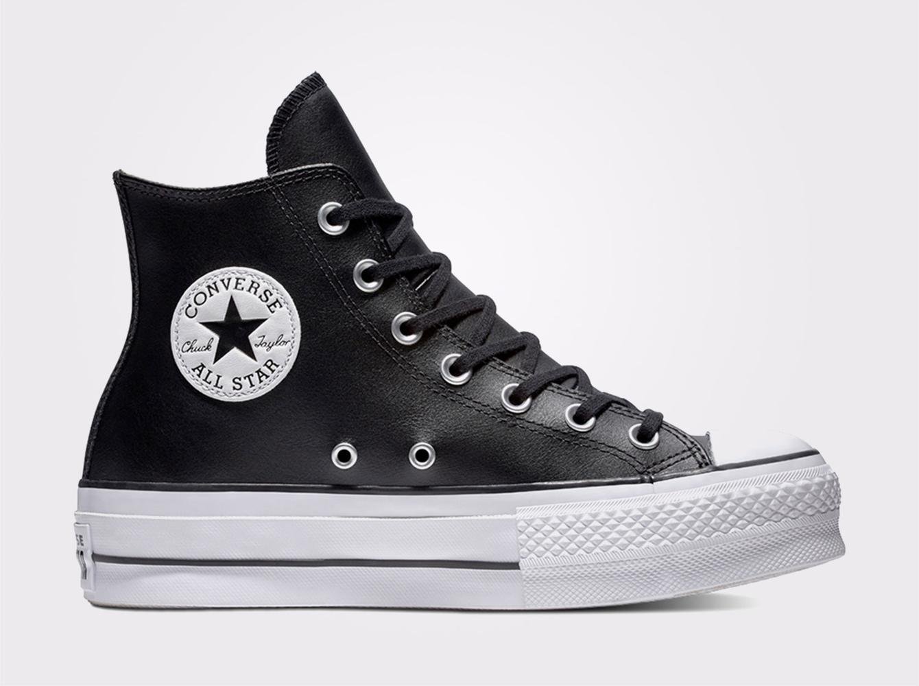 Converse Chuck Taylor All Star Lift Unisex Siyah Deri Platform Sneaker