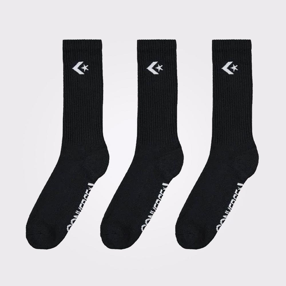 Converse Star Chevron Erkek 3'lü Siyah Uzun Çorap