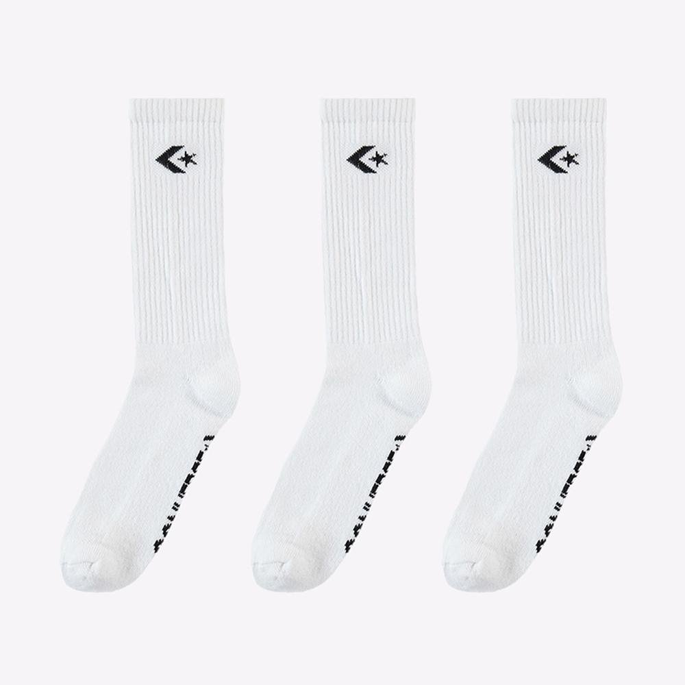 Converse Star Chevron Erkek 3'lü Beyaz Uzun Çorap