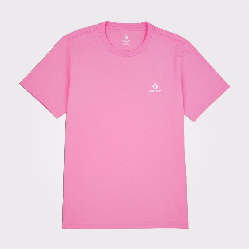 Converse Go-To Star Chevron Standard-Fit Unisex Pembe T-Shirt