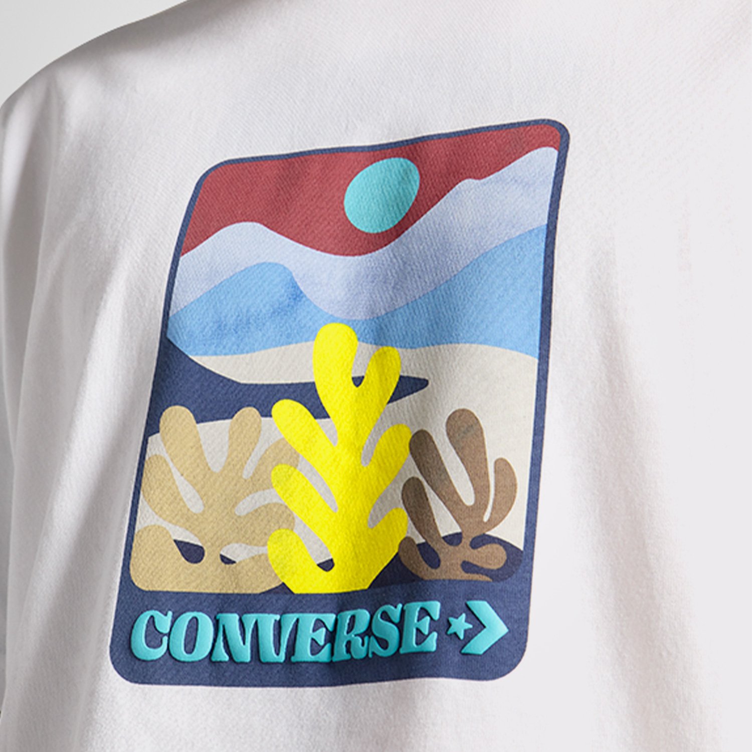 Converse Colorful Sunrise Erkek Beyaz T-Shirt