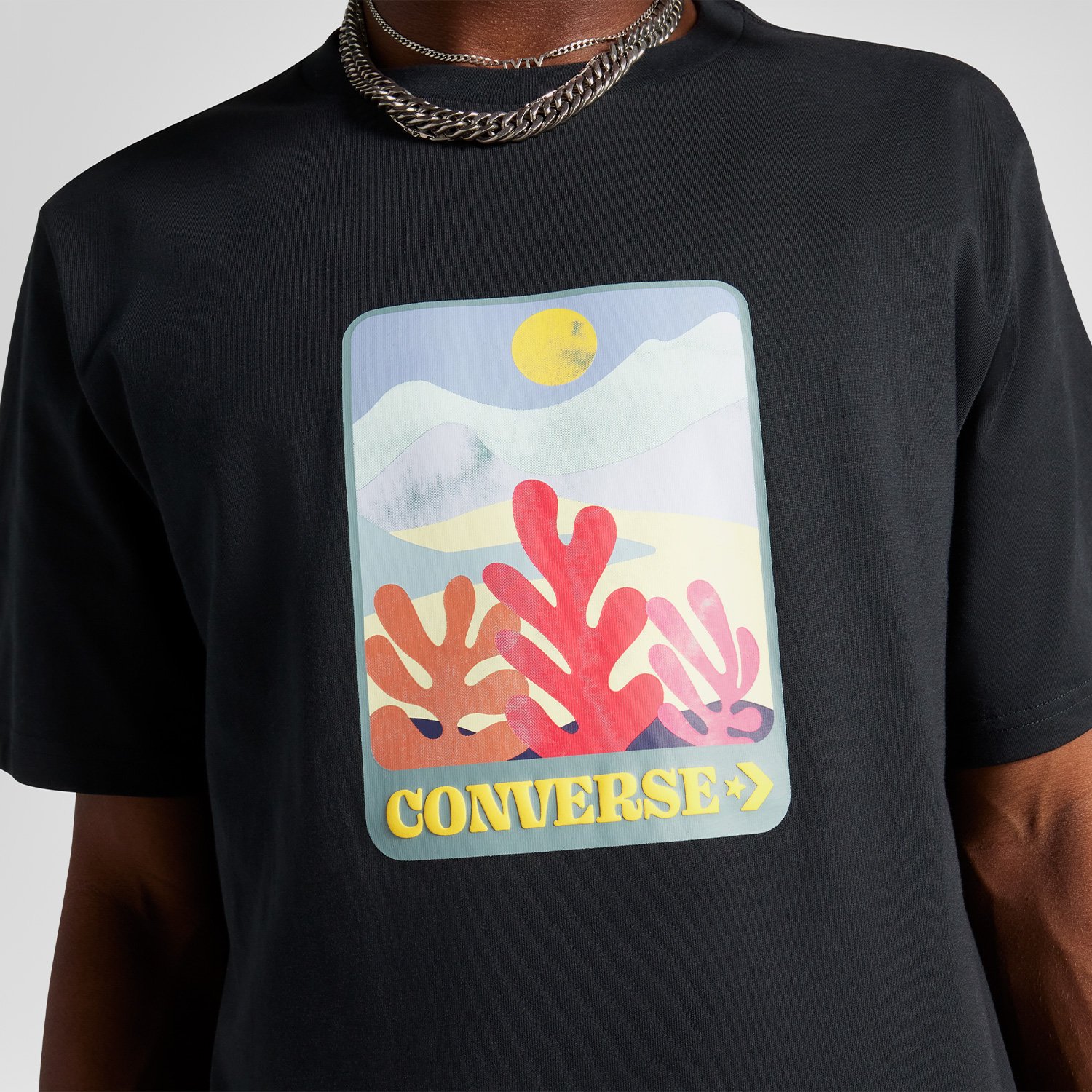 Converse Colorful Sunrise Erkek Siyah T-Shirt