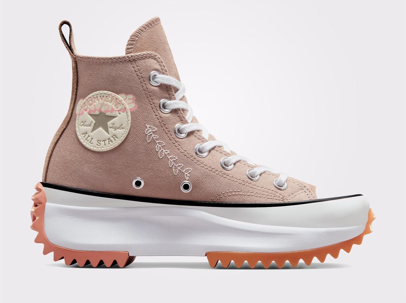 Converse Run Star Hike Scribble Unisex Bej Platform Sneaker