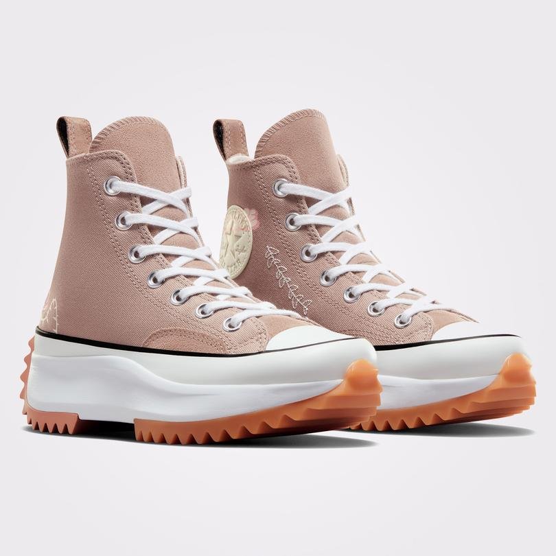 Converse Run Star Hike Scribble Unisex Bej Platform Sneaker