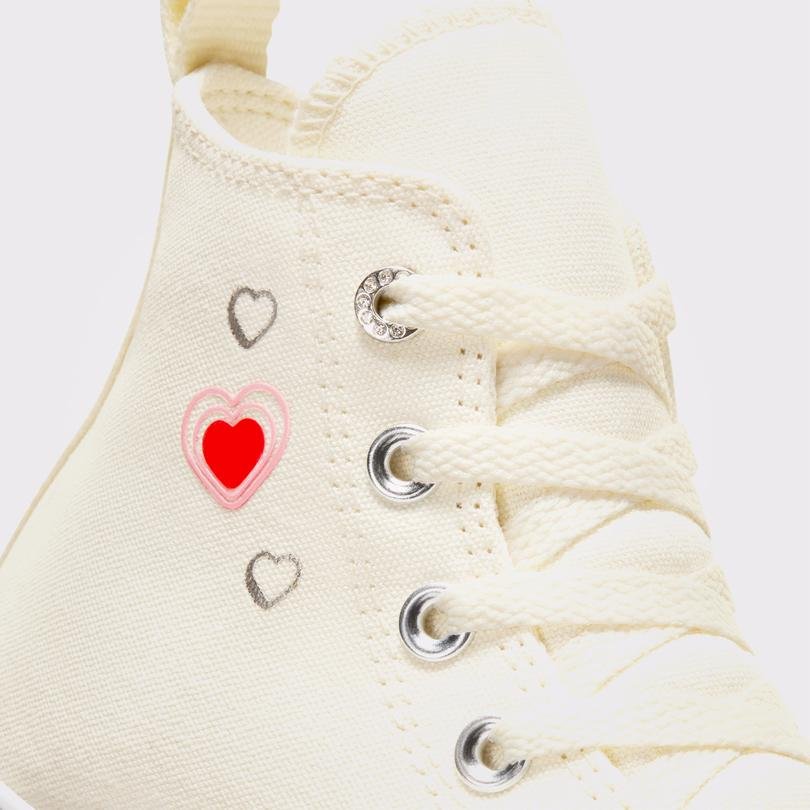 Converse Run Star Hike Y2K Heart Unisex Krem Platform Sneaker