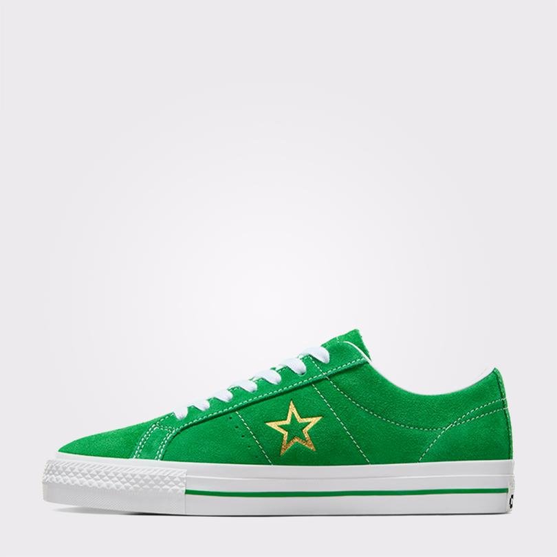 Converse Cons One Star Pro Unisex Yeşil Süet Sneaker