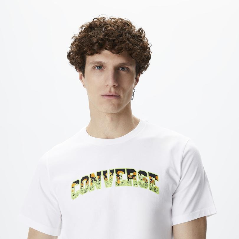 Converse Floral Erkek Beyaz T-Shirt