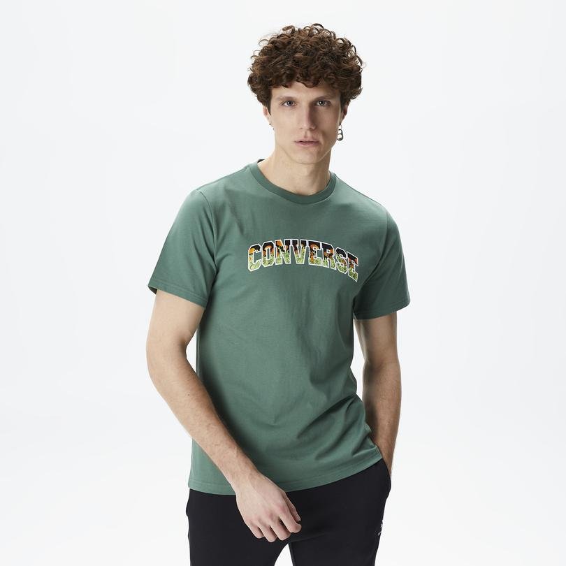 Converse Floral Erkek Yeşil T-Shirt