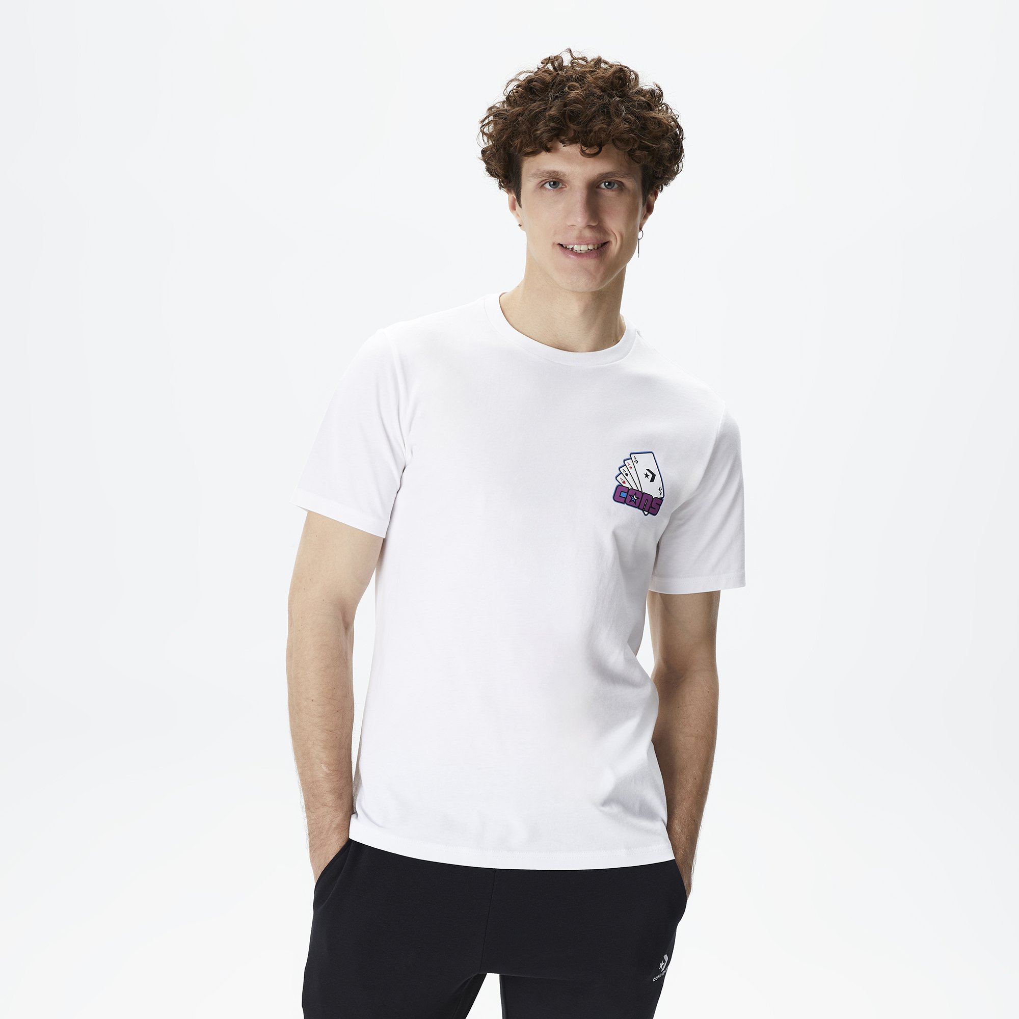Converse Cons Card Skate Erkek Beyaz T-Shirt