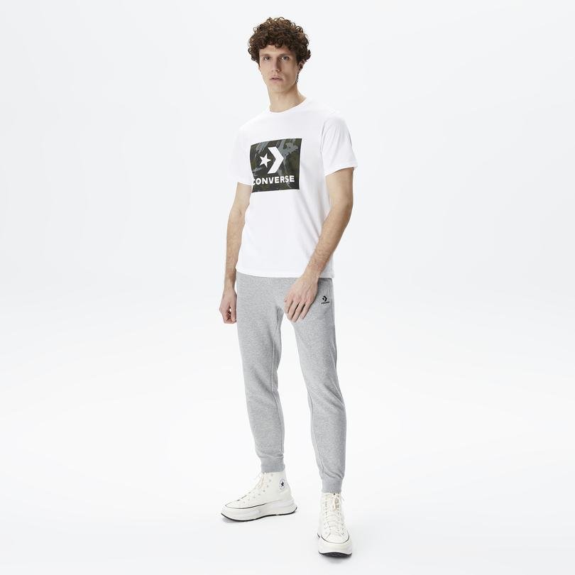 Converse Star Chevron Camo Desenli Erkek Beyaz T-Shirt