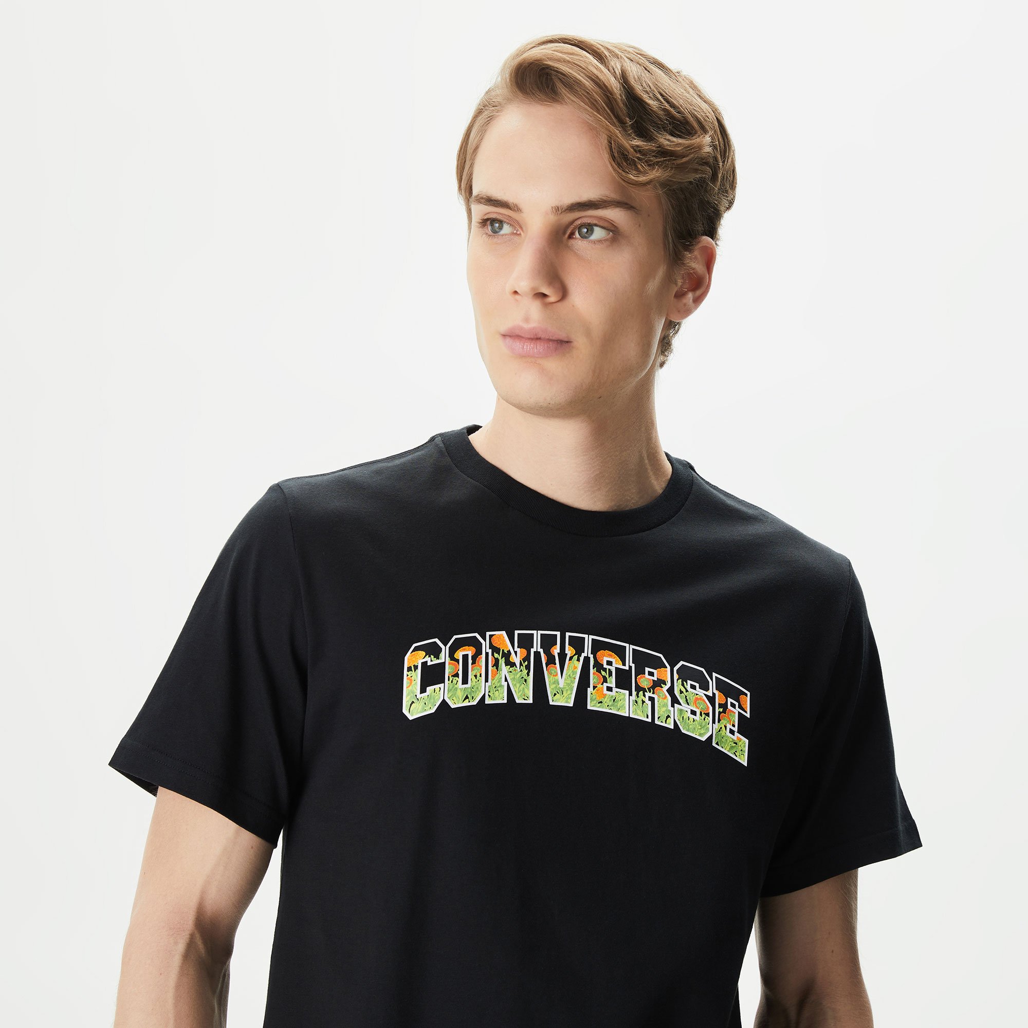 Converse Floral Erkek Siyah T-Shirt