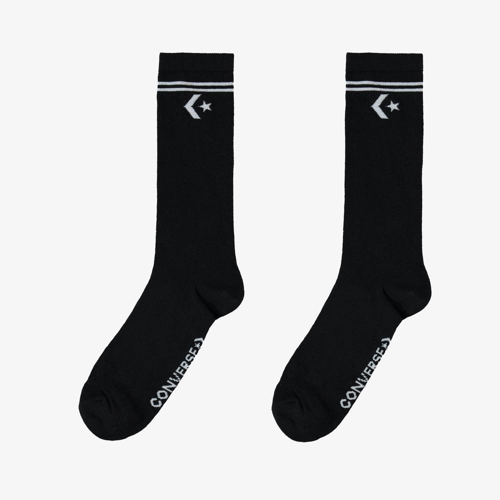 Converse Star Chevron Unisex 2'li Siyah Uzun Çorap