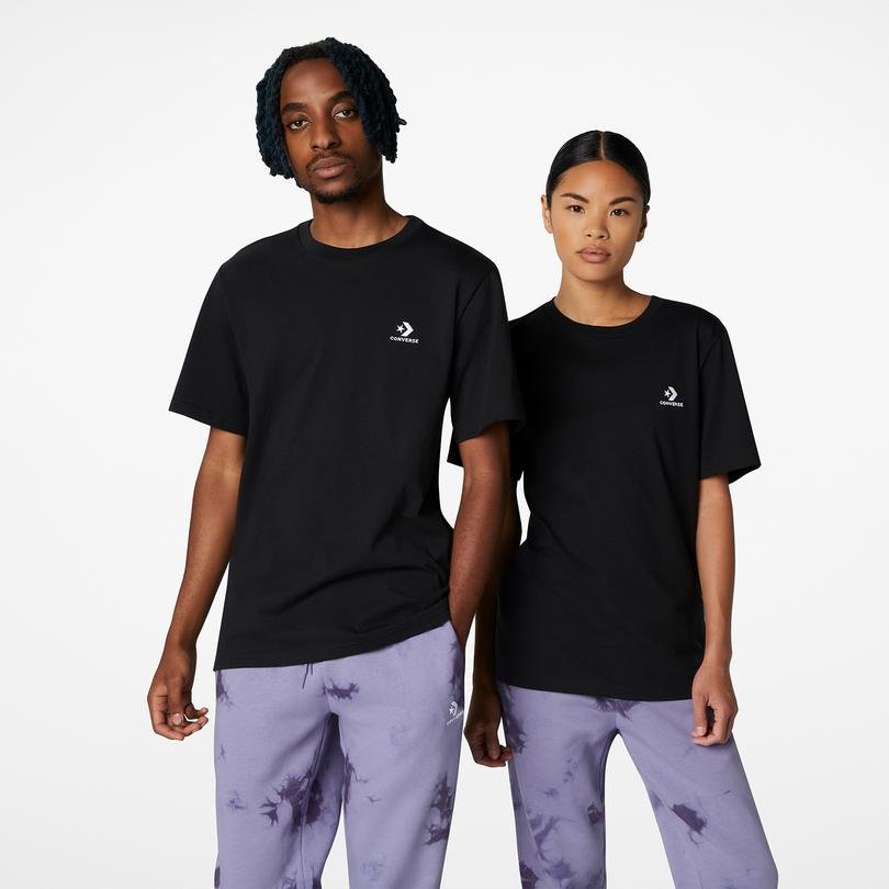 Converse Go-To Star Chevron Standard-Fit Unisex Siyah T-Shirt