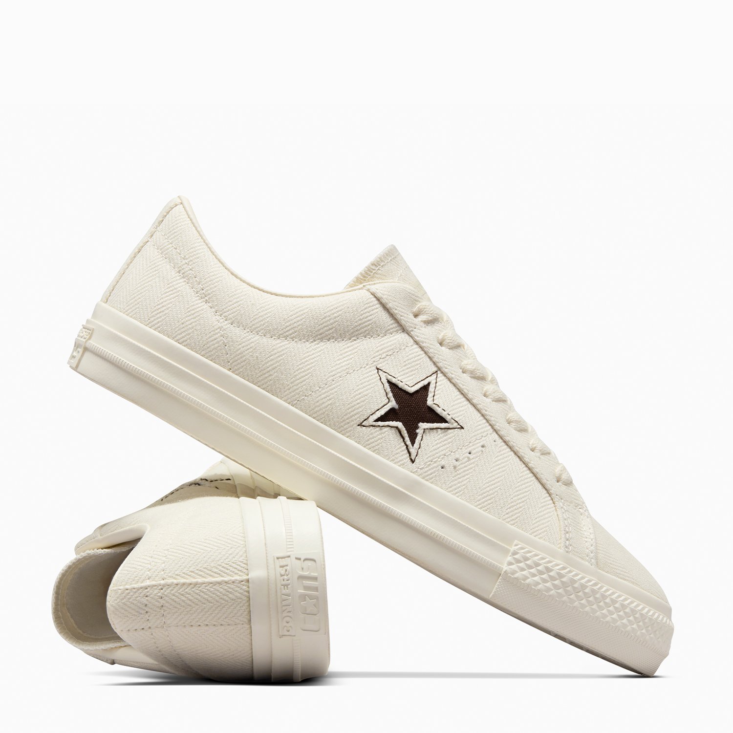 Converse Cons One Star Pro Herringbone Unisex Krem Sneaker