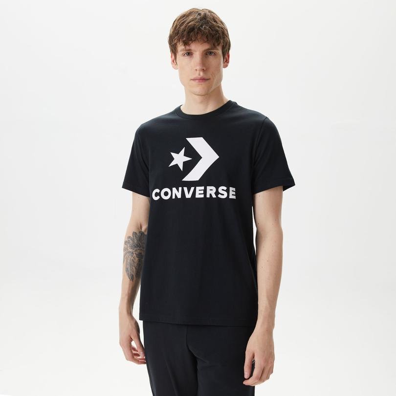 Converse Go-To Star Chevron Standard-Fit Unisex Siyah T-Shirt