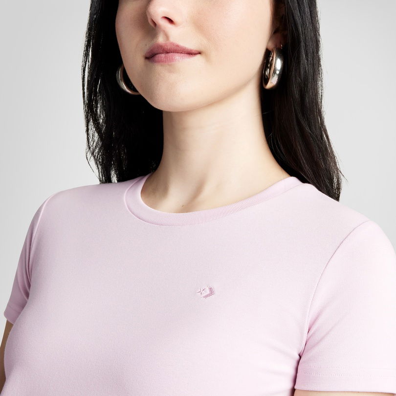Converse Kadın Pembe Crop T-Shirt