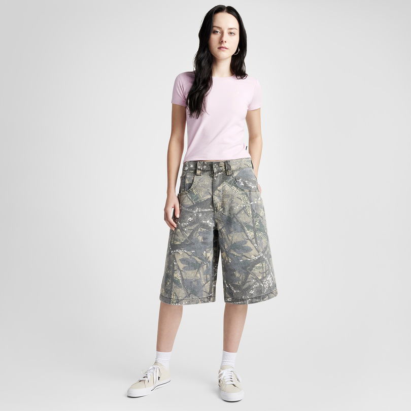 Converse Kadın Pembe Crop T-Shirt