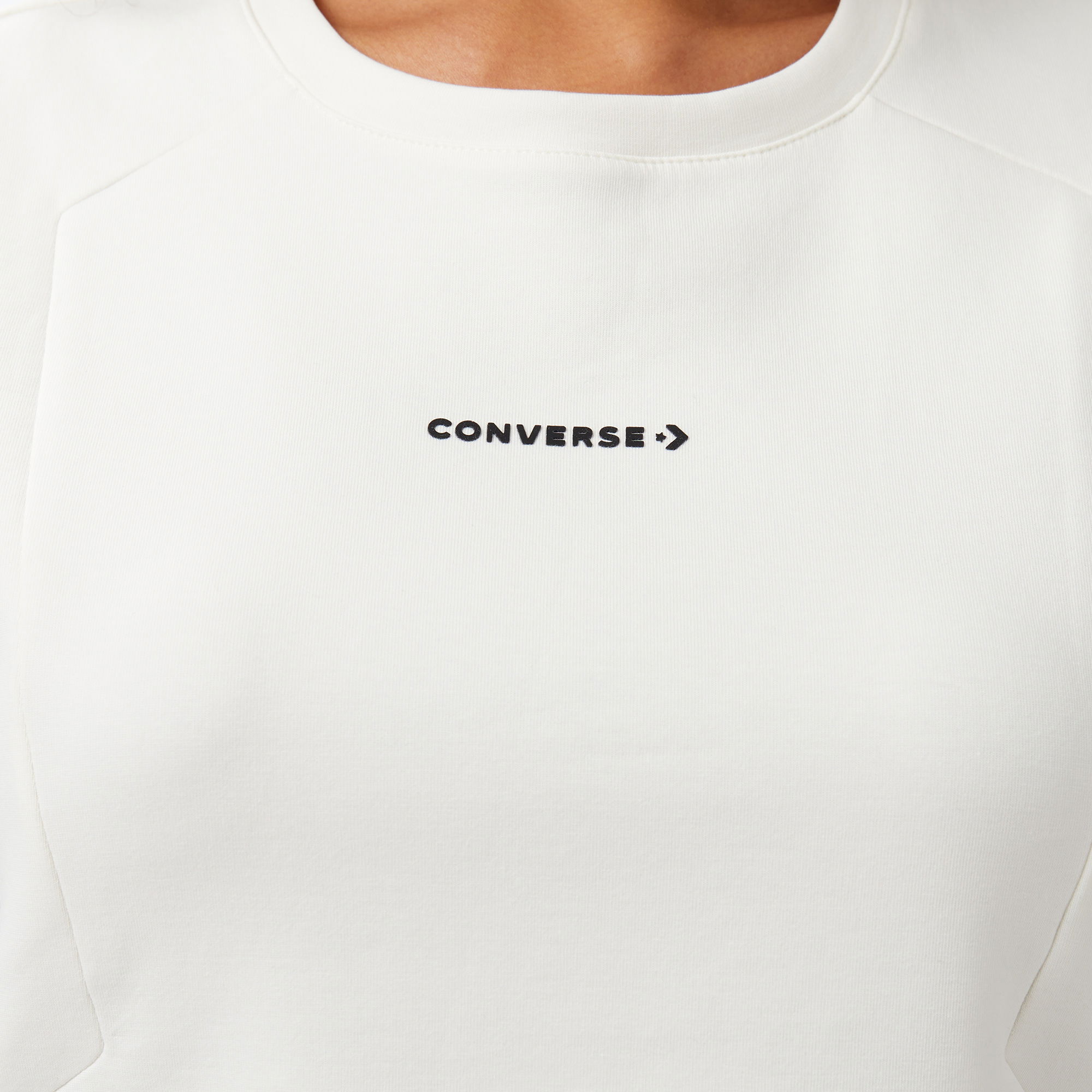 Converse Star Chevron Baskılı Kadın  Krem T-Shirt