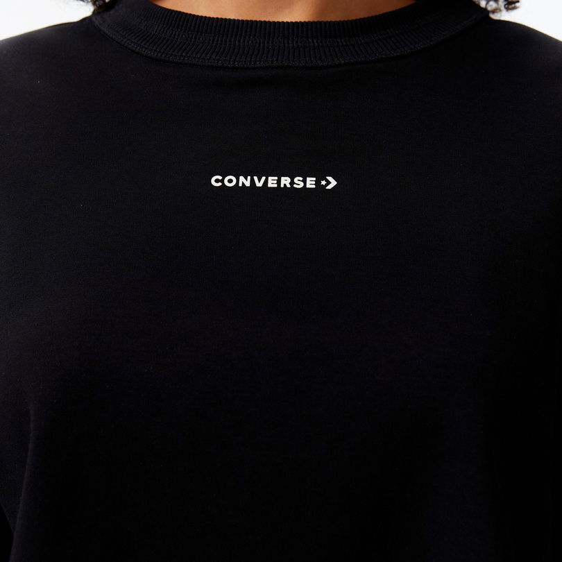Converse Star Chevron Baskılı Kadın  Siyah T-Shirt