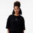  Converse Star Chevron Baskılı Kadın Oversize Fit Siyah T-Shirt