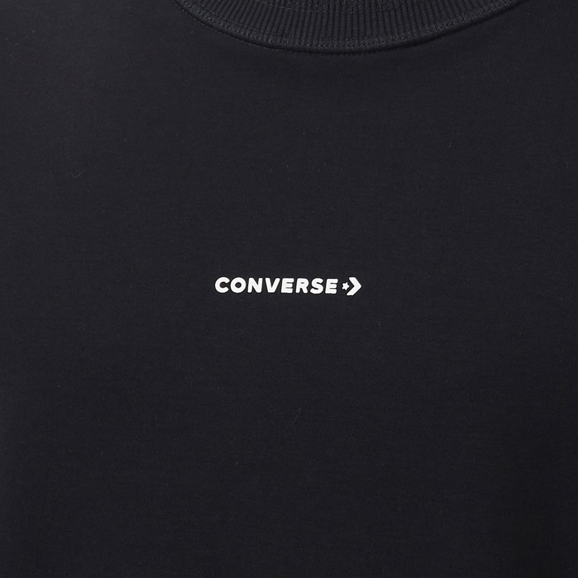 Converse Star Chevron Baskılı Erkek Oversize Fit Siyah T-Shirt